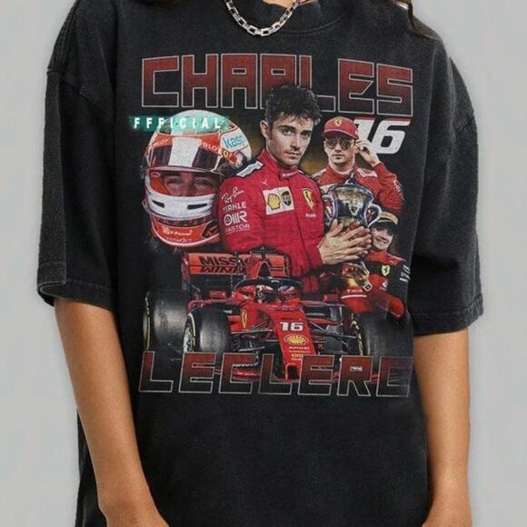 90S Retro Charles Leclerc Scuderia Ferrari Charles Leclerc Scuderia Shirt Men